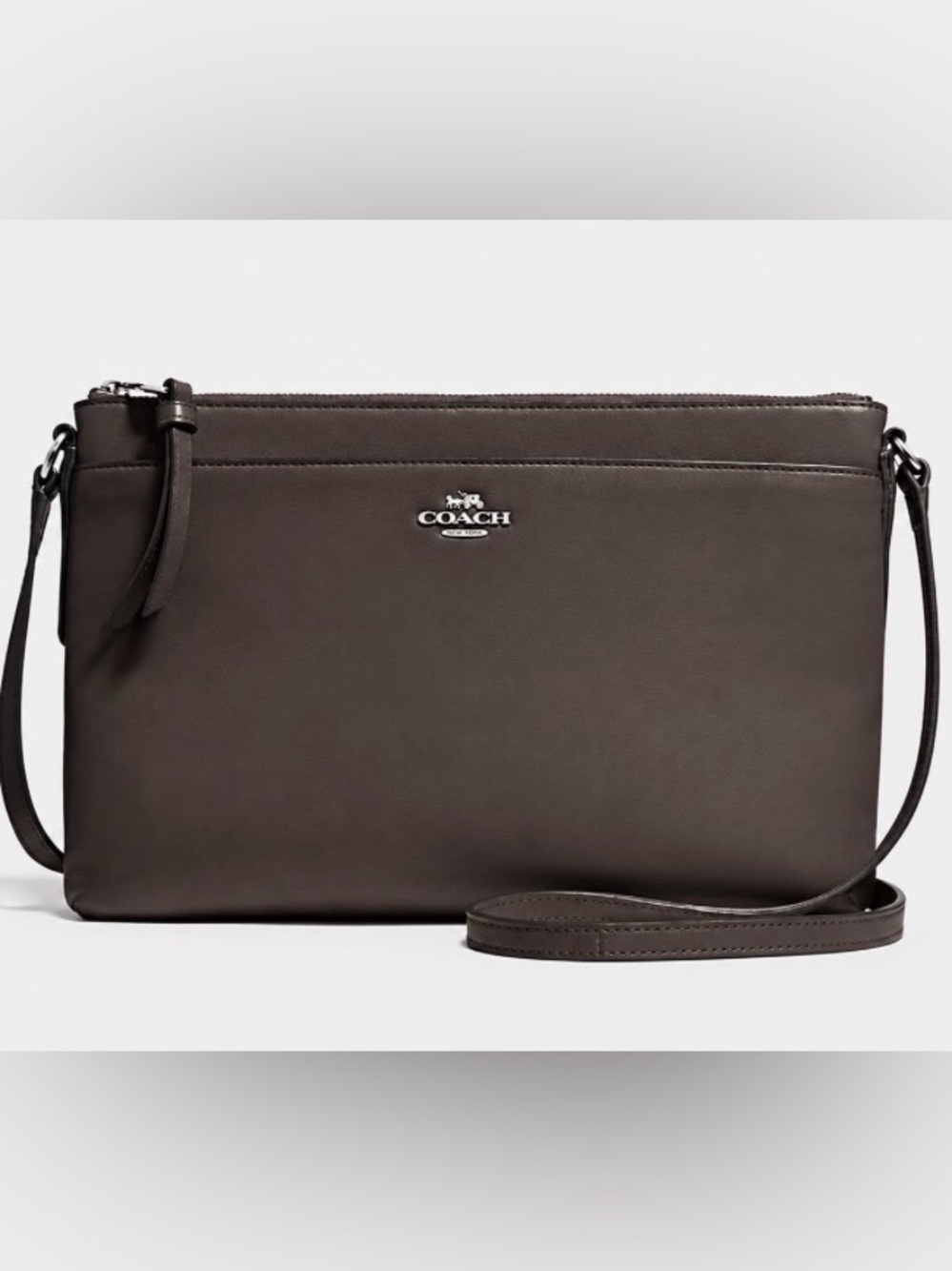 COACH East West Leather Swingpack in Mink 🤎